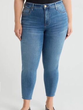 KUT from the Kloth Skinny Jeans Mid Rise Medium Wash Plus Size 16